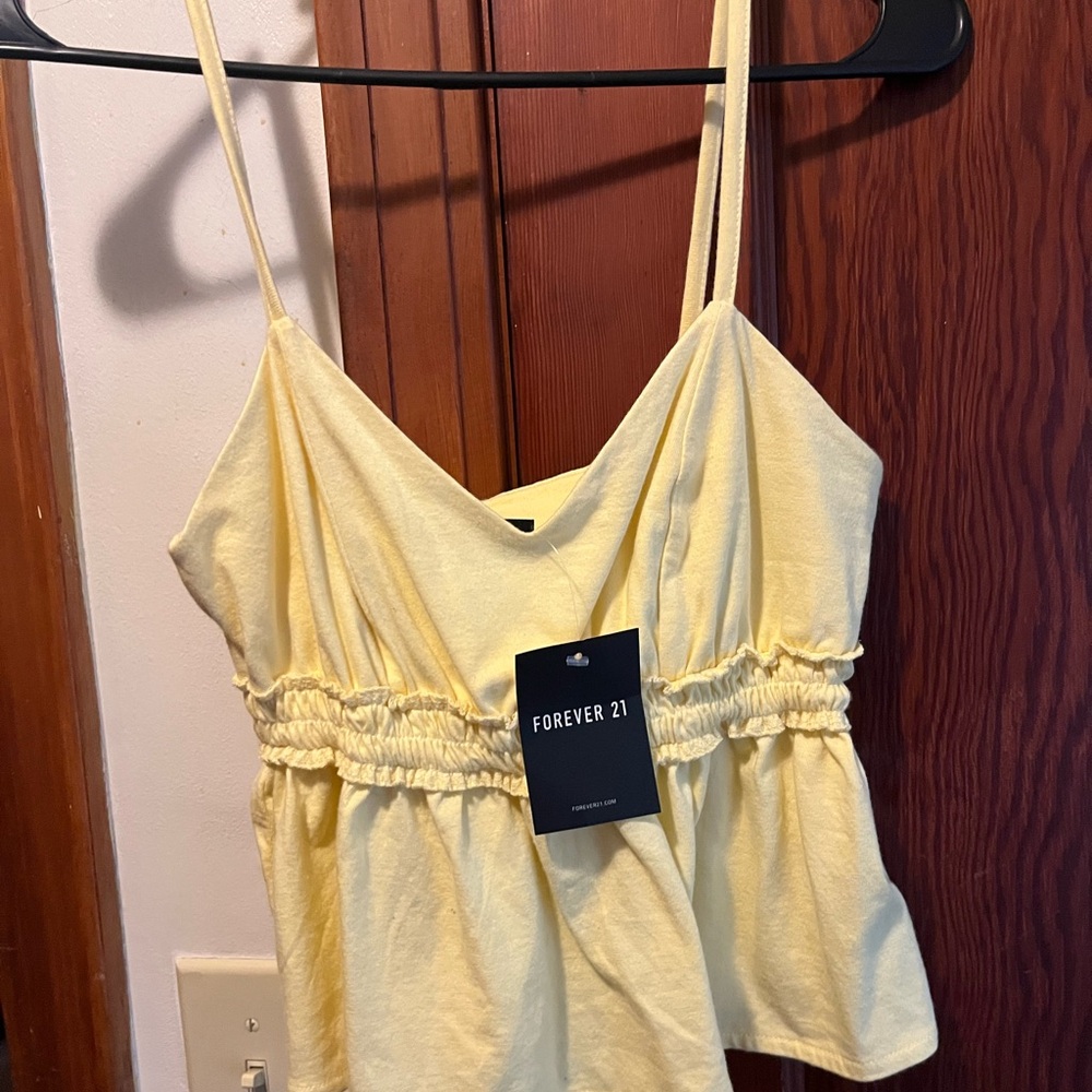 Forever 21 Light Yellow Camisole Top